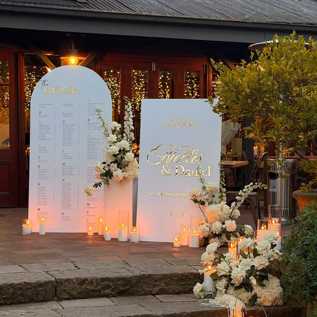 Gold and white wedding signage set