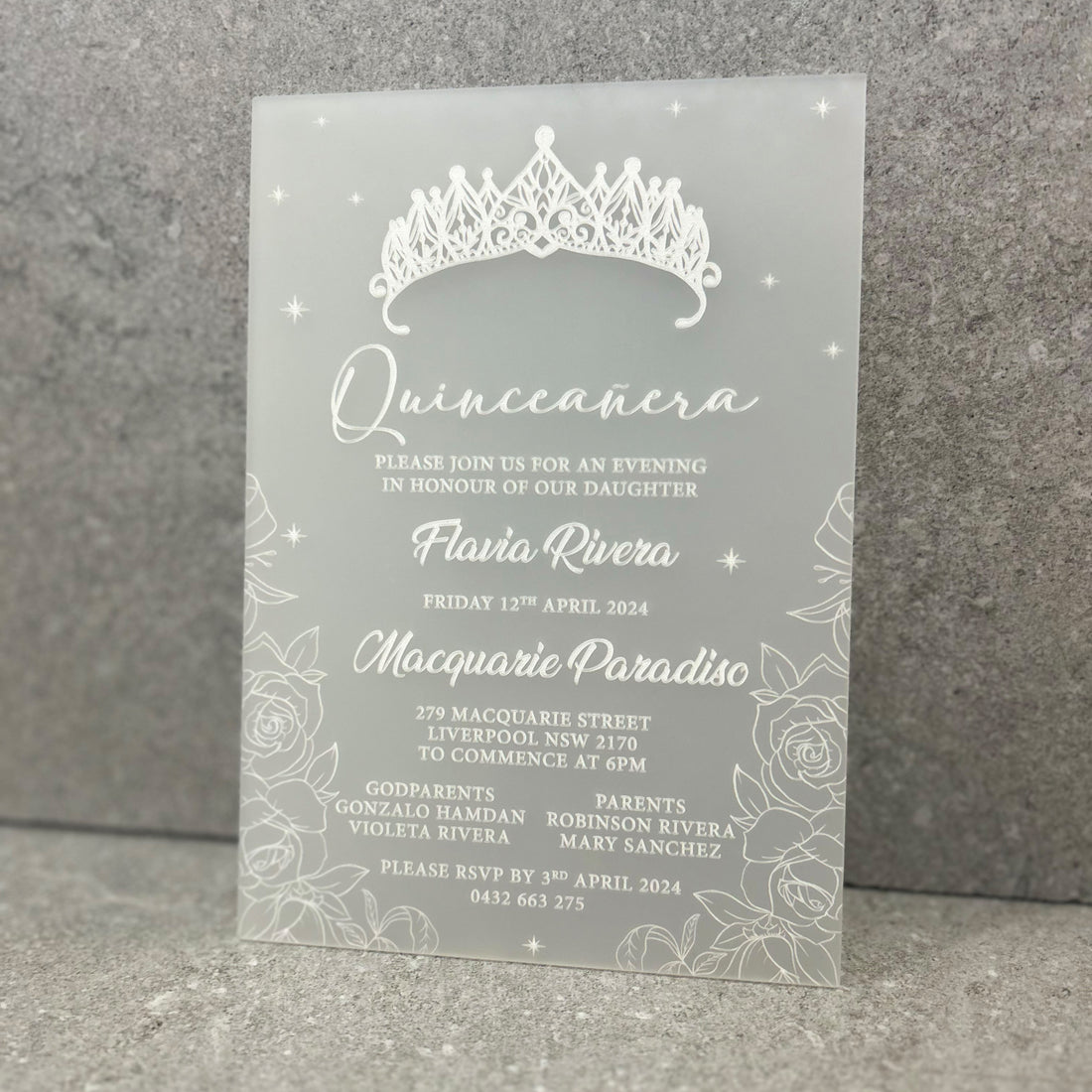 Personalised Acrylic Invitation