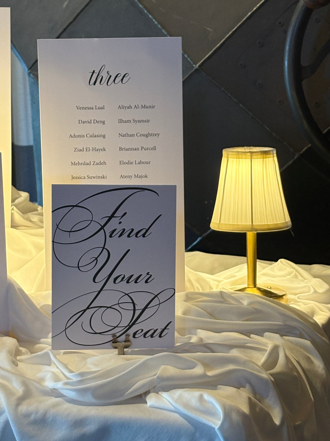 Multi card wedding seating plan