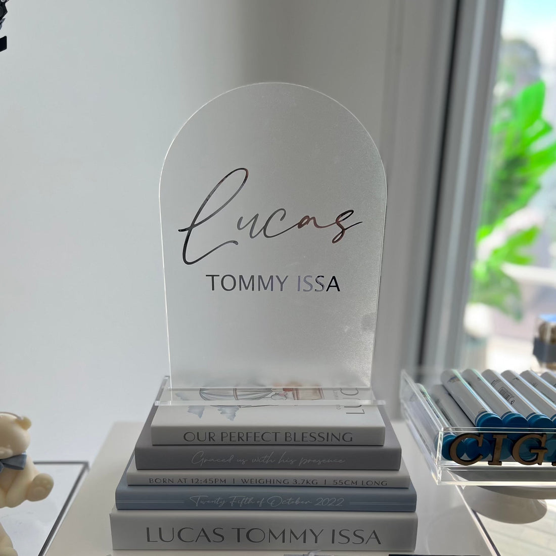 Frosted Arch Name Sign