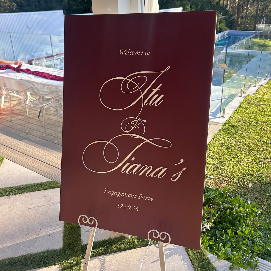 Romantic wedding welcome sign