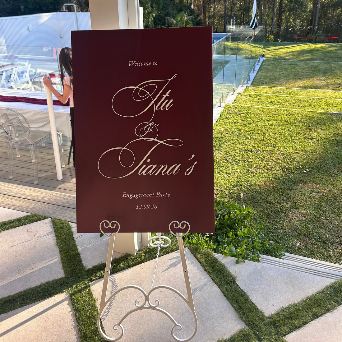 Romantic wedding welcome sign