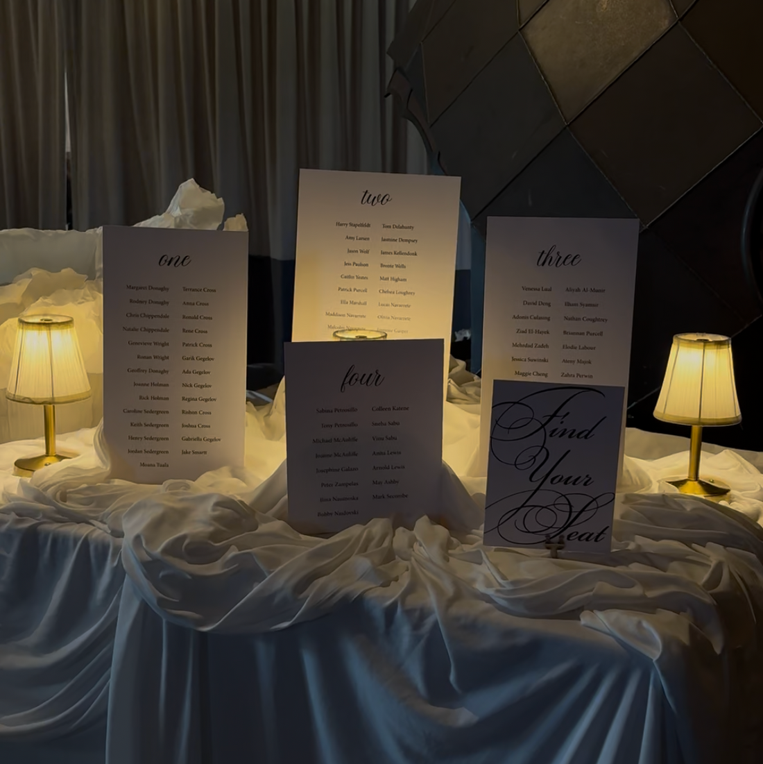 Multi card wedding seating plan