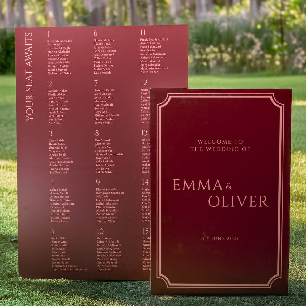 Rectangle Welcome Sign & Seating Plan Set
