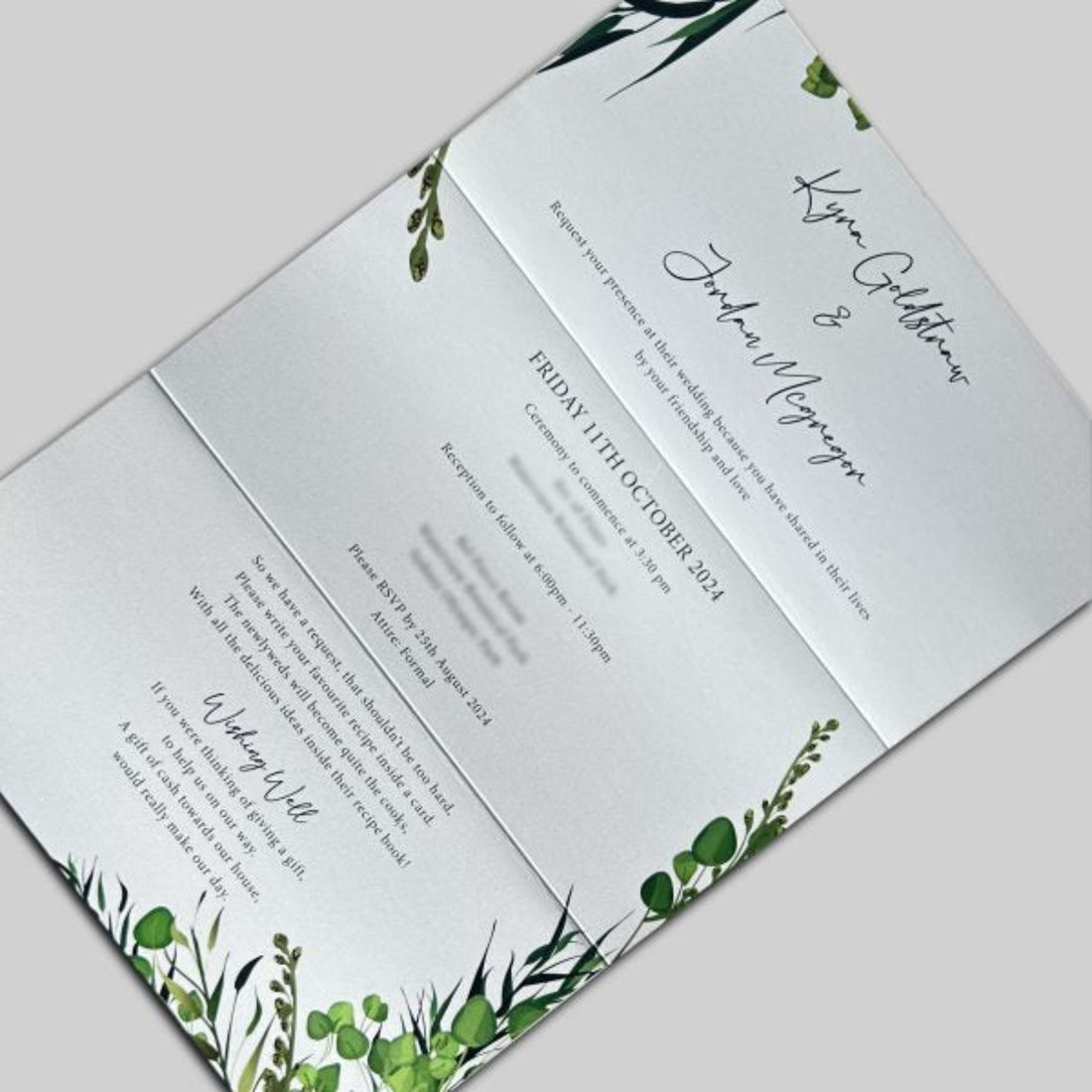 Personalised DL Fold Invitation